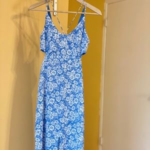Topshop floral print blue dress US2